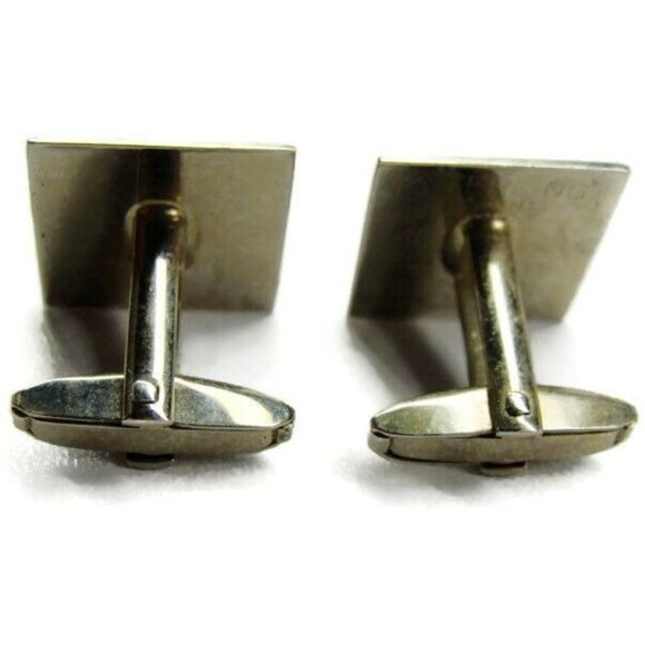 Foster Sterling Silver 925 Vintage Cufflinks Diamond-Cut Center Shirt Tux - Picture 4 of 11